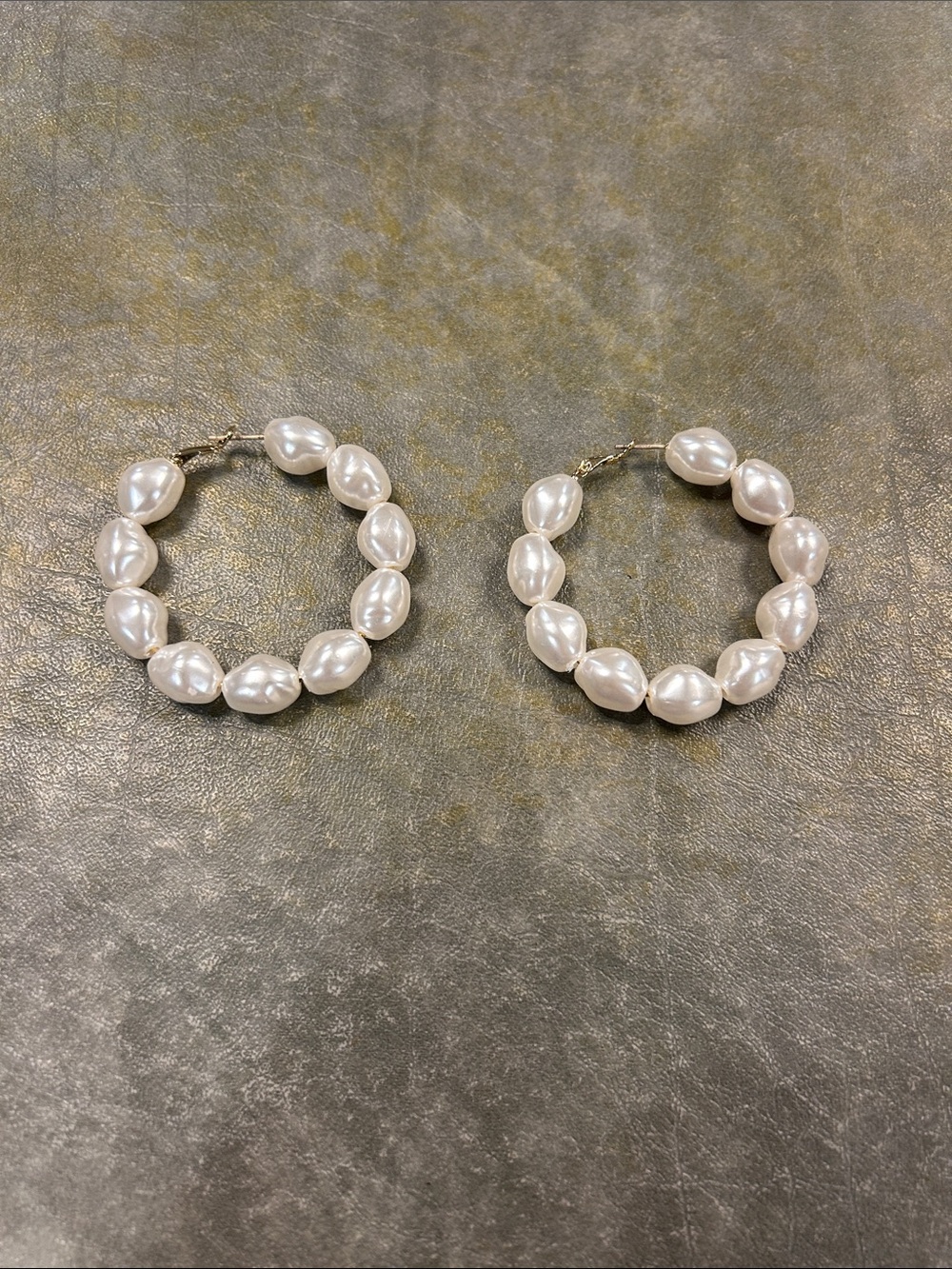 Alv Jewels Xl Pearl Hoops - White